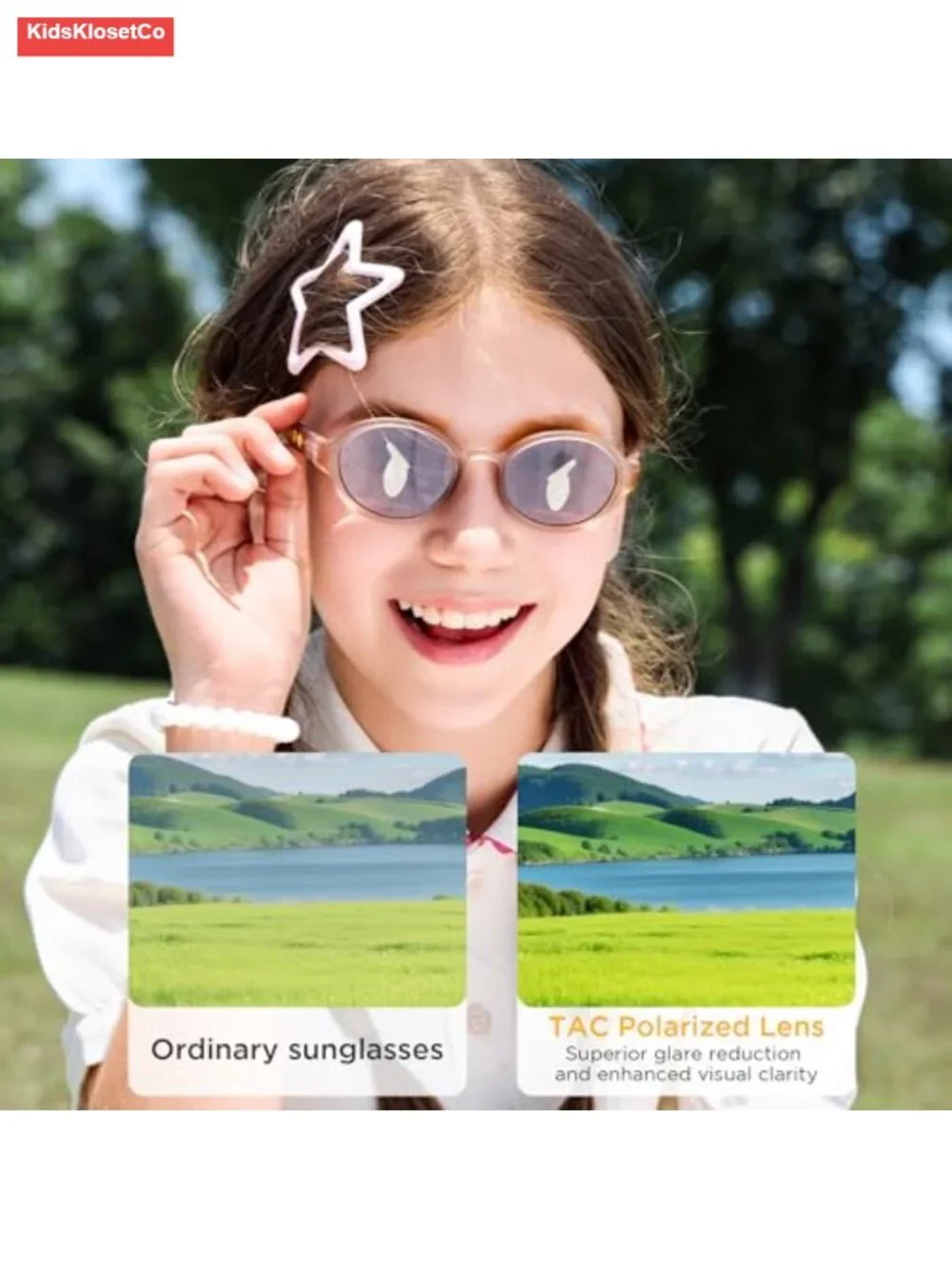 Kids Polarized UV400 Sunglasses Flexible TR90 Frame Shatter-Proof